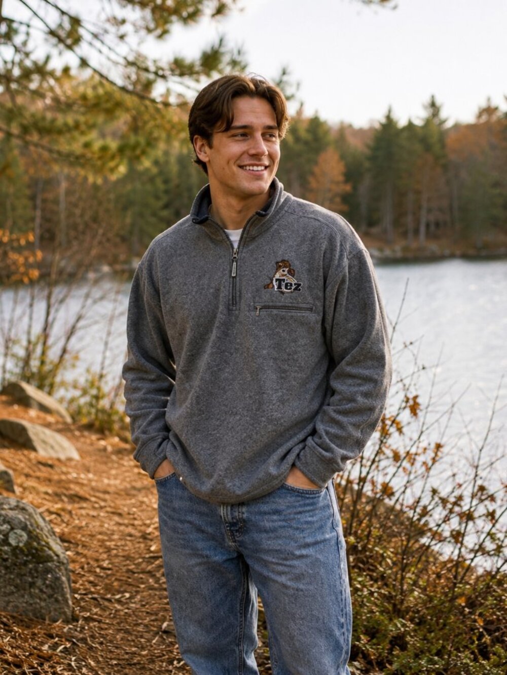 Vtg 1999 y2k 90s Taz Warner Bros fleece pullover
